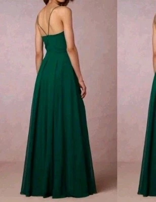 BHLDN Jenny Yoo Inesse In Emerald Green Sz 4 Maxi Dress Prom Formal Wedding - Image 1 of 4