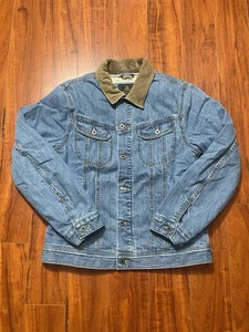 Flint And Tinder Flanell gefütterte Denim Trucker Jacke Herren Größe M Stonewash - LESEN - Bild 1 von 8