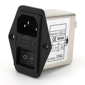 Nickel Plated Iron 230V Audio Power Filter for Interference Suppression - Afbeelding 1 van 37