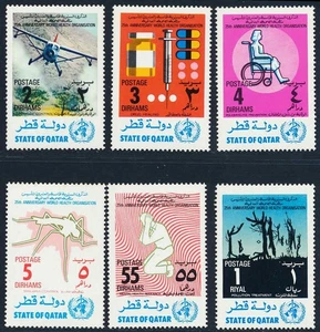 QATAR 1973 WHO Organisation, Cpl Superb MNH/** Set, Drugs, Malaria, Rollstuhl - Bild 1 von 1