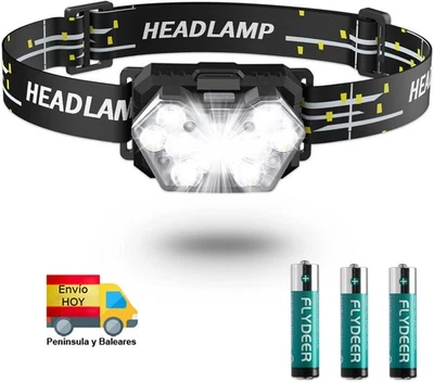 LINTERNA FRENTEL LUZ DE CABEZA LED CAMINAR CORRER PESCA CAMPAMENTO 6 MODOS - Imagen 1 de 4