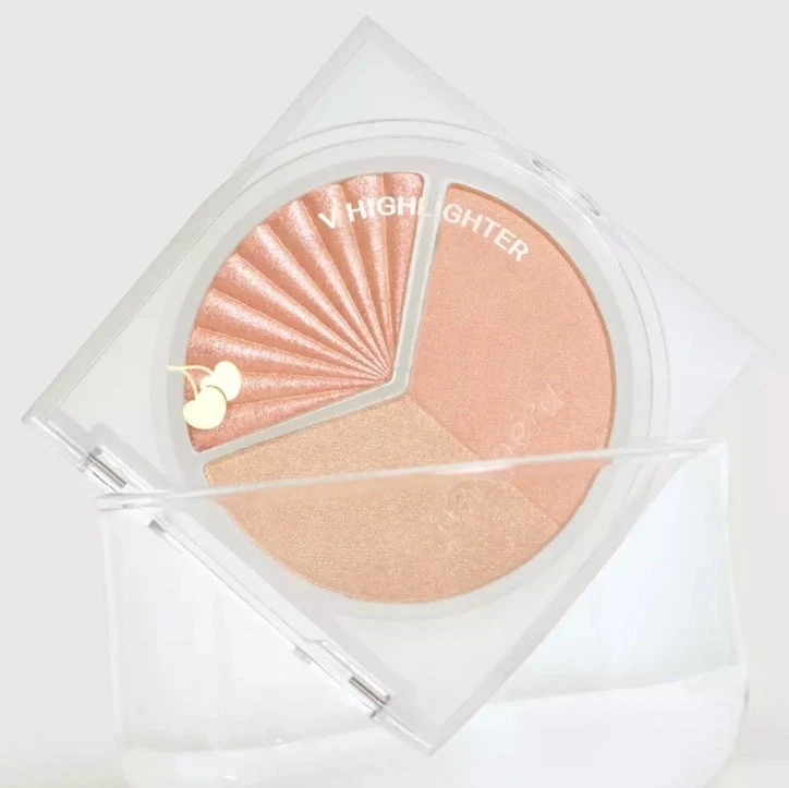 Peripera V Highlighter Soda Cafe Palette – 3 Color Glow K-Beauty Makeup - Image 1 of 4