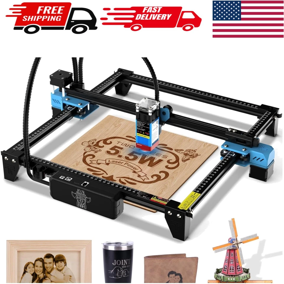 Máquina de grabado láser de 5500 mW - Rápida, precisa y fácil de instalar con soporte Foto 1 de 4