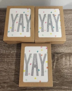 Hallmark Cards Lot of 5 Glittery 'YAY' With Confetti (Blank Inside) 12 Pack - Picture 1 of 6