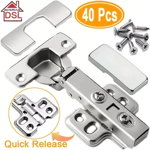 TOP Quality Full Overlay 35mm Soft Close Hinges Kitchen Cabinet Cupboard Door UK - Picture 1 of 10