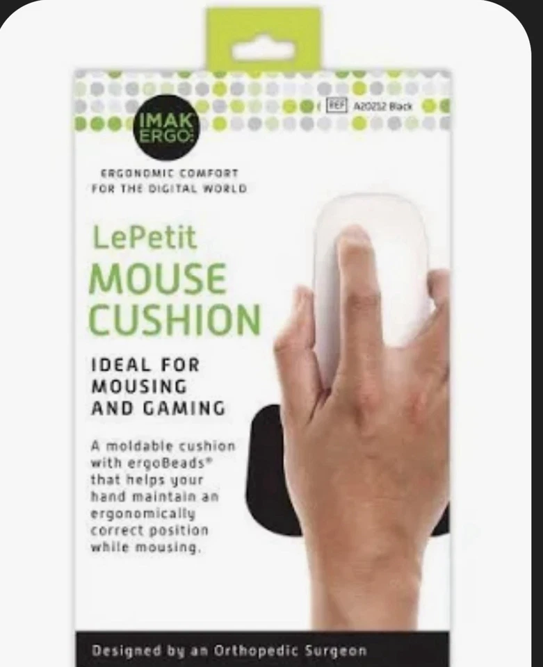 IMAK Le Petit Ergo Mouse Wrist Cushion for Mousing and Gaming Black A20212 - Image 1 of 3