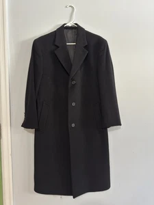 Perry Ellis Portfolio  Mens 38 S Wool Blend Pea Coat  Black Professional Career - Picture 1 of 9