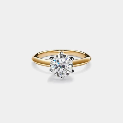 Six-Prong Solitaire Moissanite Engagement Ring in 925 Sterling Silver - Image 1 of 4