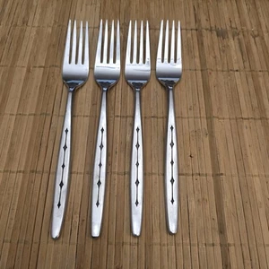 SET OF 4 VTG MW MONTGOMERY WARD MWD5 STAINLESS DINNER FORKS - JAPAN - Picture 1 of 3