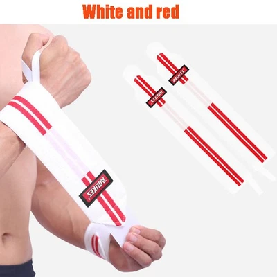 2PCS Wrist Wraps Weight lifting Gym Straps Support Elasticated Hand Bandage - Image 1 of 4