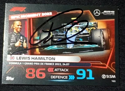 F1 CARD Topps autografo LEWIS HAMILTON Mercedes hand SIGNED epic - Immagine 1 di 2