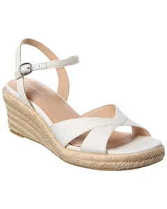 Stuart Weitzman Miami Espadrille Canvas & Leather Wedge Women's - Picture 1 of 6