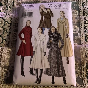 Vogue Basic Design V8346 Fitted & Flared Coats Size 12-16 Uncut Sewing Pattern - Picture 1 of 3