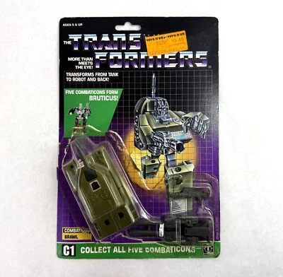 Brawl Transformers G1 Figure Complete w/ Card Back 1986 Hasbro Bruticus - Image 1 of 4