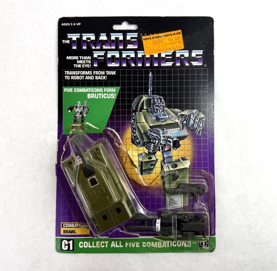 Brawl Transformers G1 Figure Complete w/ Card Back 1986 Hasbro Bruticus - Image 1 of 4