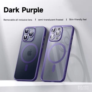 Funda protectora magnética transparente translúcida Mag Safe para iPhone 16 Pro Max 16 15 14 - Imagen 1 de 11