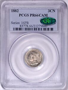 1882 3CN 3 Cent Nickle PCGS PR66CAM CAC