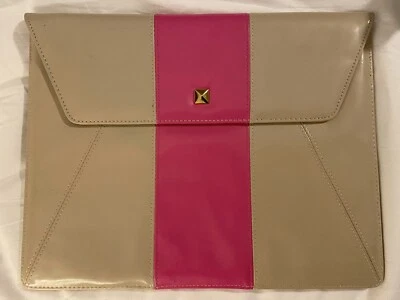 Новый iPad планшетов переноски чехол застежки желтовато-коричневый фуксия розовый полоски искусственной кожи мешок - Изображение 1 из 3