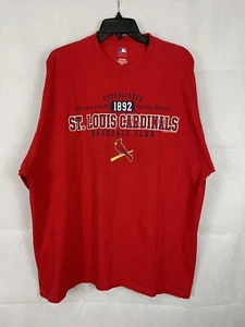 St. Louis Cardinals Red Crewneck T-Shirt Men’s Size 2XL MLB Genuine Merchandise - Picture 1 of 10