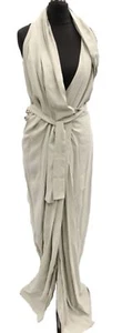 Stunning RICK OWENS Stone Beige Drape Cyclops S/S16 Maxi Wrap Dress Size 8 - Picture 1 of 5
