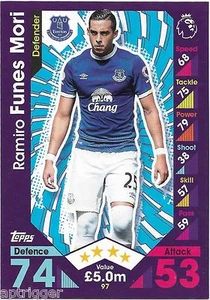 2016 / 2017 EPL Match Attax Base Card (97) Ramiro FUNES MORI Everton - Picture 1 of 1