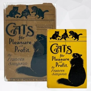 1928 SCARCE Cats for Pleasure and Profit, Simpson, vintage cat breeding Illus - Picture 1 of 12