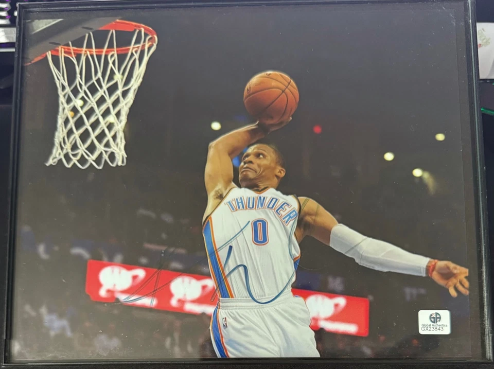 Foto firmada por Russell Westbrook de 8x10 autografiada por Global Aut. Oklahoma City Thunder Foto 1 de 1