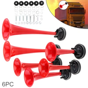 6 Trumpet Musical Air Horn Kit with Air Compressor & Screws, No relay No Wires - Picture 1 of 12