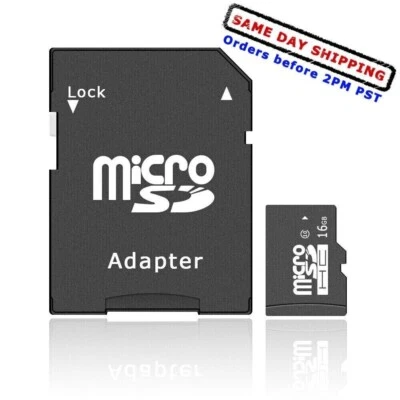 Premium 16GB Micro SD Card With Adapter Class 10 Memory Card TF Card fit NAV GPS - Image 1 of 4