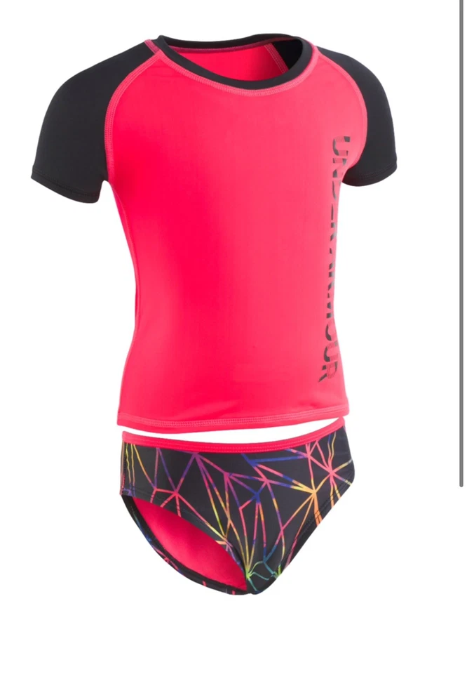 Under Armour Girls Prism Rashguard & Bottoms Swimsuit Set Pink Size 12  11480 - Image 1 of 1