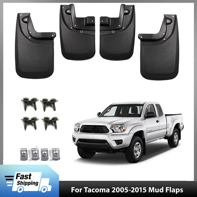Front & Rear Splash Guards Mud Flaps for Toyota Tacoma 2005-2015 w/Fender Flares Foto 1 de 4