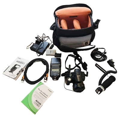 Canon PowerShot camera with flash & bag - Image 1 of 4