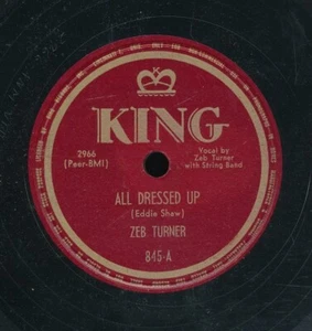 78tk-hillbilly-KING 845-Zeb Turner-(All Dressed Up/Why don't you haul off & get) - Picture 1 of 2