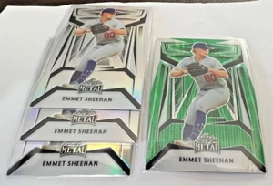 EMMET SHEEHAN 2023 Leaf Metal Baseball DODGERS 3X SILVER /189 GREEN PULSAR 4/5 - Picture 1 of 1