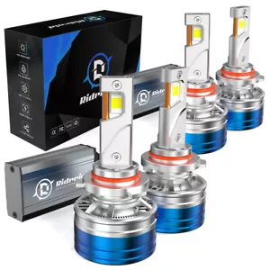 9005 9006 LED Headlights Kit Combo Bulbs 6000K High Low Beam Super White Bright - Picture 1 of 13