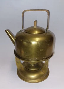 Old art nouveau WMF water kettle in brass with stand and burner c. 1910 - Picture 1 of 14