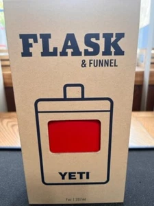 YETI RESCUE RED FLASK STAINLESS STEEL 7 OUNCE WITH FUNNEL NEW SEALED BOX - Picture 1 of 8