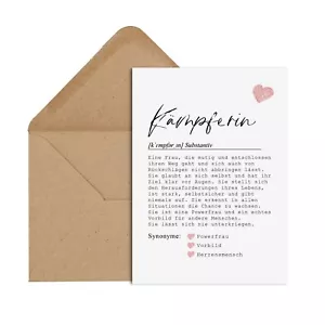 Postkarte KÄMPFERIN Definition inkl. Briefumschlag Beste Freundin Geschenk - Bild 1 von 3