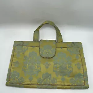 Bolso de Noche Vintage Años 50 Hecho a Mano Expandible Verde Azul Damasco Mrs Maisel - Imagen 1 de 15