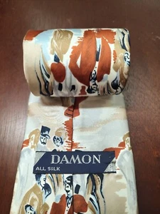 Damon Men's Tie Silk Victorian Theme Abstract Art Necktie 55x4" VTG - Picture 1 of 9