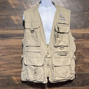 Cabela's Safari Weste Herren L Khaki Cargo Taschen Belüftet Angeln Jagd Gorpcore - Bild 1 von 19
