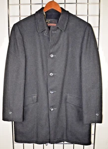 Vintage McGregor Wool Car Coat Size 40 M 60s Charcoal Short Shag Lined Made USA - Picture 1 of 13