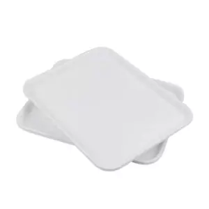 4 Pack Plastic Fast Food Cafeteria Serving Trays White Lightweight Durable - Picture 1 of 7