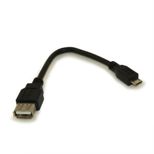 6inch OTG USB Micro-B 5pin Male to Type A Female  Black