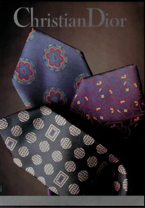 PUBLICITÉ DE PRESSE 1989 CHRISTIAN DIOR COLLECTION CRAVATES - Picture 1 of 1