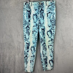 Escada Womens Snakeskin Print Pants Blue Size EU 42 (32x26.5)* - Picture 1 of 16