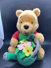 Disney Winnie The Pooh Plush Soft Toy 10 Inch Watering Can Flowers Gardening