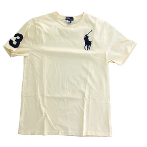 Polo Ralph Lauren Shirt Crew Neck Sz XL (18-20) Youth Short Sleeve Yellow Pony - Picture 1 of 9