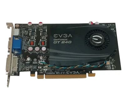 512-P3-1241-LR EVGA GeForce GT 240 512MB DDR5 HDMI VGA DVI-I PCIe 2.0 Video Card - Image 1 of 4