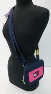 TOMMY HILFIGER Heritage Bandolera Bolso Mensajero Rosa Clásico Tommy Logo Azul Nuevo con Etiquetas - Imagen 1 de 7
